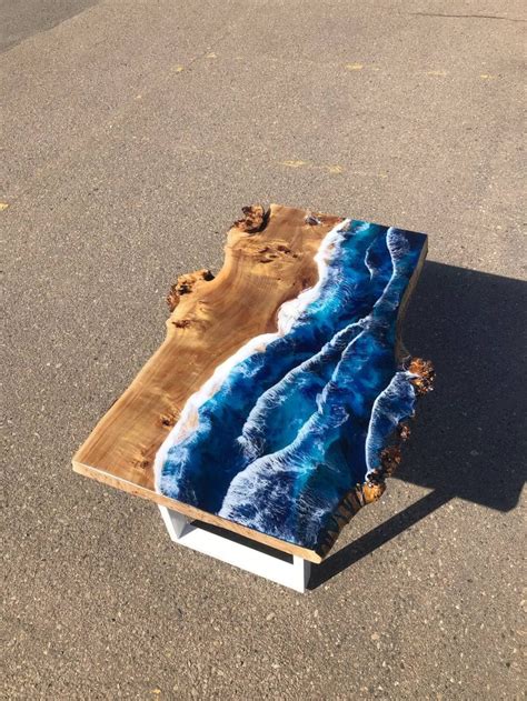 Epoxy resin table top Ocean Wave Epoxy Table Dining Table | Etsy