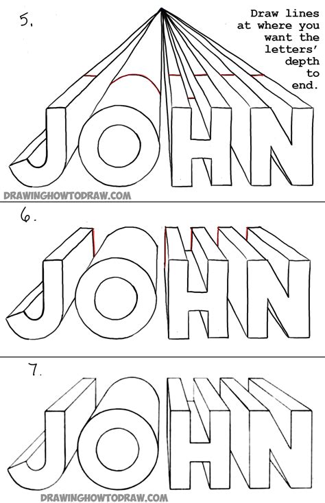 How to Draw 3D Letters in One Point Perspective – Perspective Drawing ...