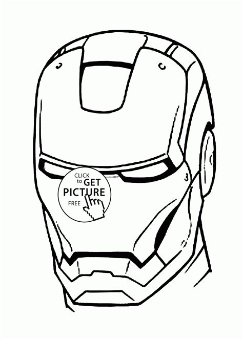 Iron Man Mask Coloring Pages For Kids Printable Free - Free Printable ...