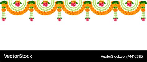 Flower garland decoration toran for happy diwali Vector Image