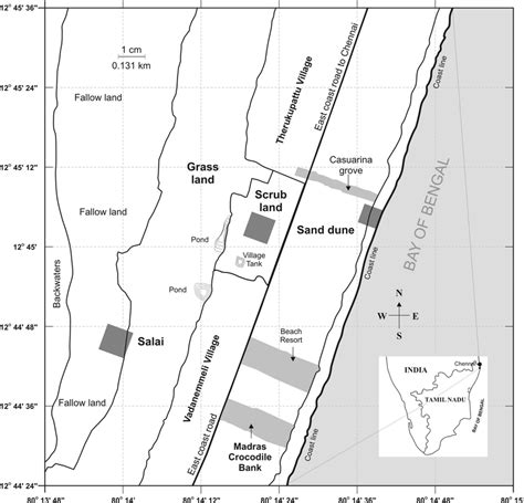 (a) Map showing study site in the Coromandel Coast, south eastern India ...