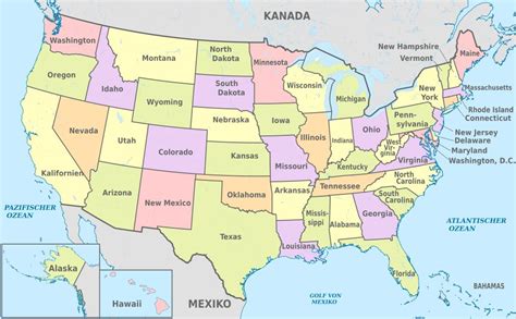 Mapa De USA Con Estados Y Ciudades