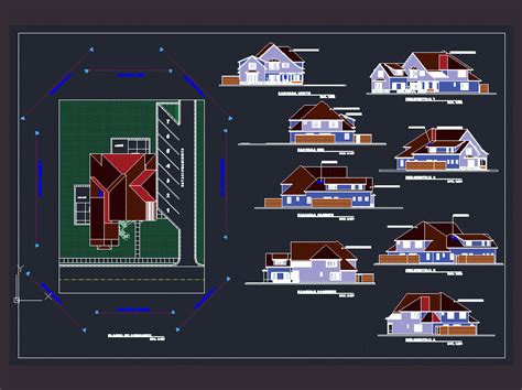 Small House Plan Dwg : House Small Family Villas Autocad Drawings Dwg ...