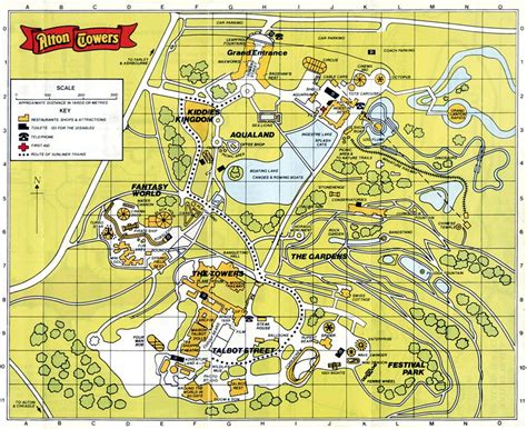 Theme Park Brochures Alton Towers Map 1986 - Theme Park Brochures