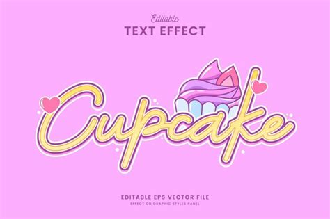 Premium Vector | Decorative cupcake editable text effect vector design