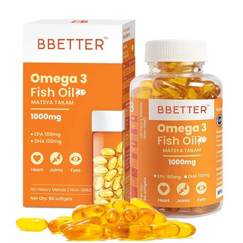 BBETTER Omega 3 Fish Oil Capsules For Heart, Joints & Brain Health ...