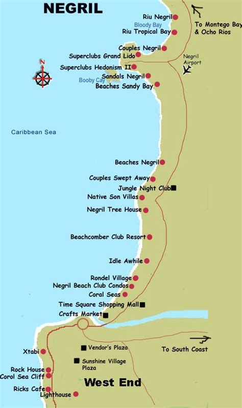 Negril coastal map negril jamaica – Artofit