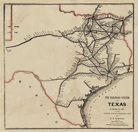 The Railroad System of Texas - 1881 – Copano Bay Press