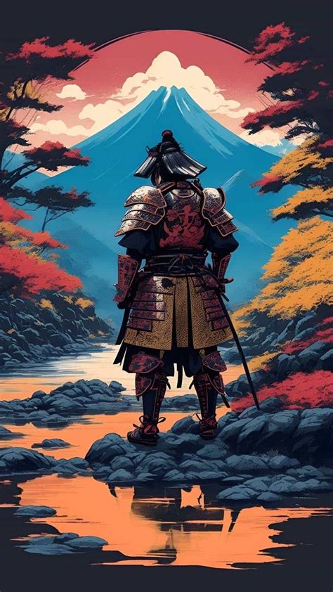 Fuji Samurai iPhone Wallpaper 4K