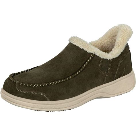 Orthofeet Men’s Orthopedic Stretch Knit Hudson Slippers(Black) - Orthofeet