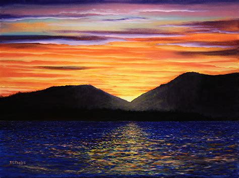 Mountain Sunrise Painting at PaintingValley.com | Explore collection of ...