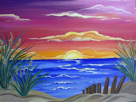 Beautiful Ocean Sunset Painting