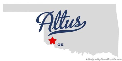 Map of Altus, OK, Oklahoma