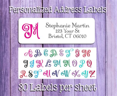 Monogram Return ADDRESS Labels Monogram Initial Wedding | Etsy