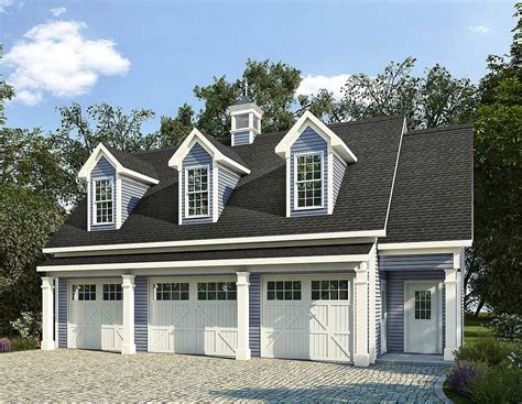 Plan 36058DK: 3 Car Carriage House Plan with 3 Dormers in 2020 ...