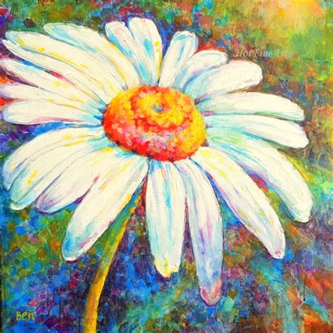 Daisy Flower Painting by Ben Hot | Saatchi Art