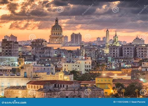 Havana, Cuba Old Town Skyline Stock Photo - Image of downtown, city ...