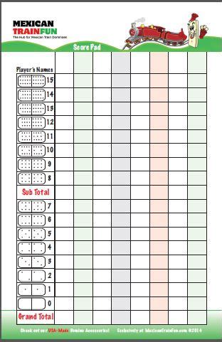 chicken foot dominoes score sheet