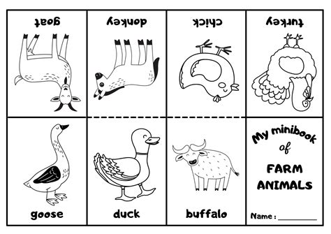 Farm Animals Mini Coloring Book - Ezpzlearn.com