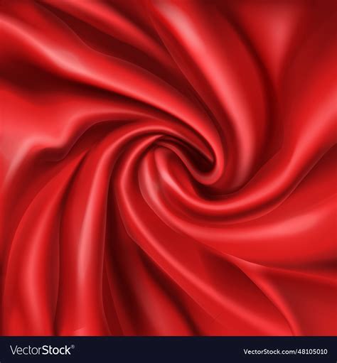 Red silk fabric with creases realistic Royalty Free Vector