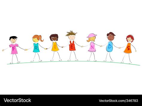 Friends holding hands Royalty Free Vector Image