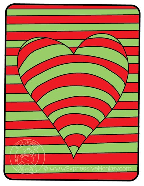 Op Art Hearts Color Study | Expressive Monkey