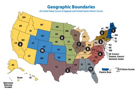 Federal District Courts Map - Map Of Usa With Rivers