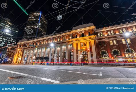 Waterfront Station at Night. Vancouver, BC, Canada. Editorial Photo ...