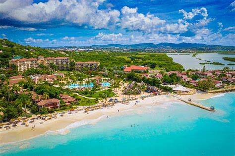 Sandals Grande Antigua Resort Aerial view over Dickenson Bay | Vacation ...