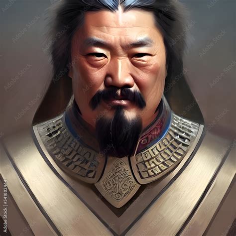 Portrait of Genghis Khan, Mongolian Emperor. High quality illustration ...