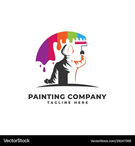 Painting with rainbow color logo icon Royalty Free Vector