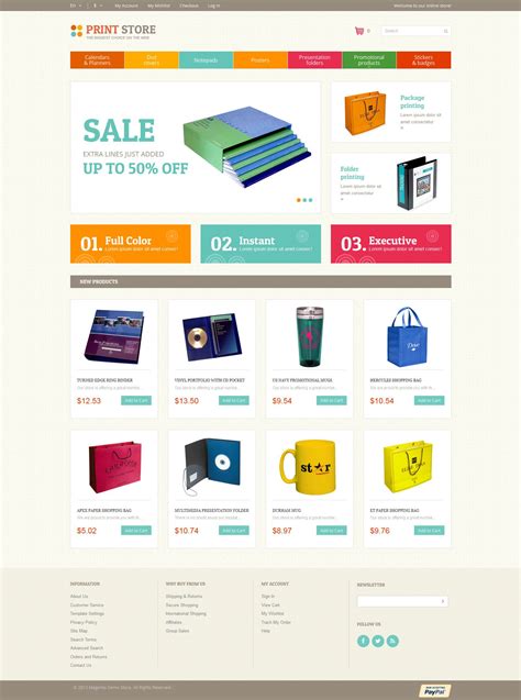 Print Store Magento Theme #52429 | Magento themes, Print store, Web ...