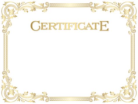 Transparent Certificate Template Clip Art Image