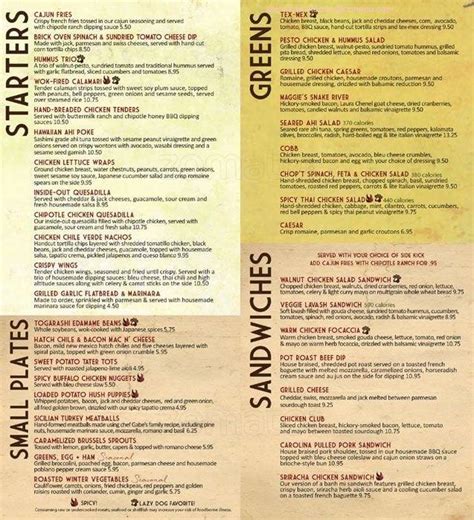 Online Menu of Lazy Dog Restaurant & Bar Restaurant, Downey, California ...