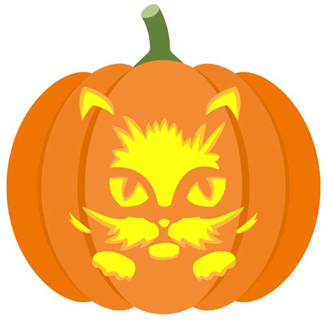 Cute Cat Face Pumpkin Stencil | Free Printable Papercraft Templates