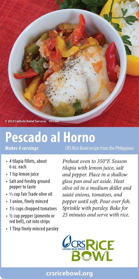 CRS Rice Bowl Recipe: Pescado al Horno | Lent recipes, Lenten recipes ...