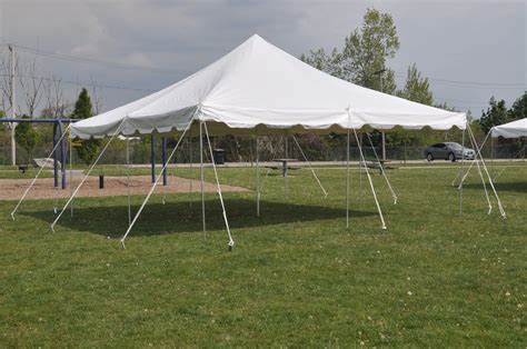 20 x 20 White Pole Tent Canopy - Commercial Grade