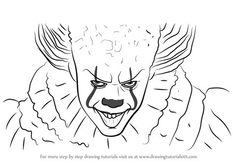 Learn How to Draw Pennywise (Characters) Step by Step : Drawing Tutorials