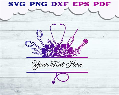 Nurse Split Monogram Frame SVG, Monogram Medical Tool Svg, Nurse Sign ...