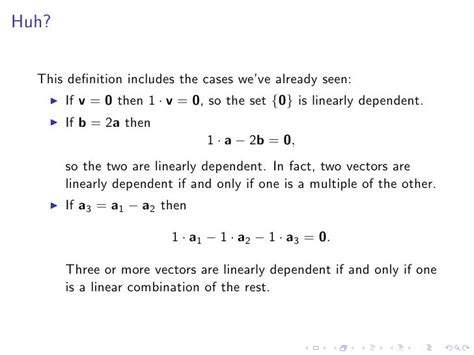 Lesson 12: Linear Independence