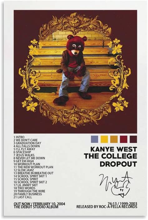 Amazon.com: SHUKI Kanye Posters The College Dropout Album Cover Poster ...