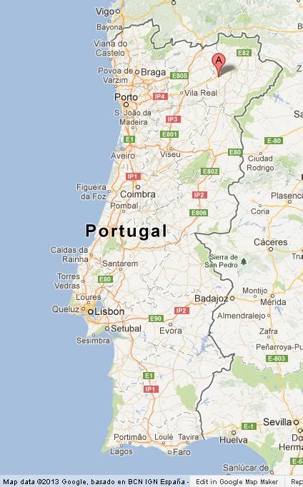 Mirandela on Portugal Map