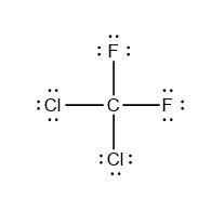 Determine the molecular geometry of $\ce{CF2Cl2}$. | Quizlet