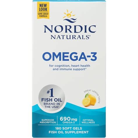 Nordic Naturals Omega-3 - Lemon 180 Sgels - Swanson Health Products