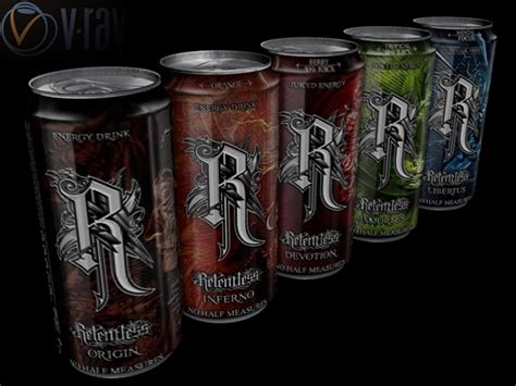 3d model energy drink relentless cans