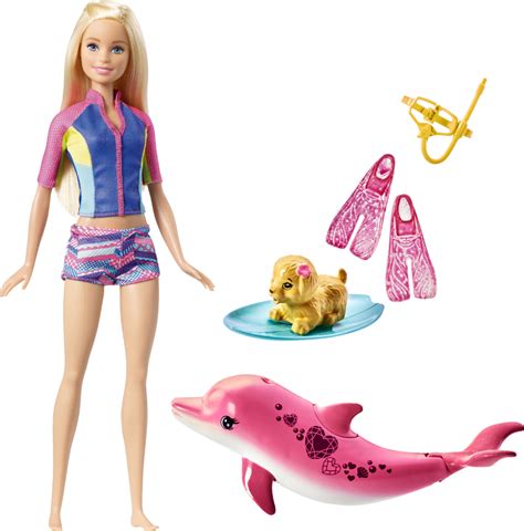 Barbie Dolphin Magic Snorkel Fun Friends Doll Blue / Yellow / Pink ...