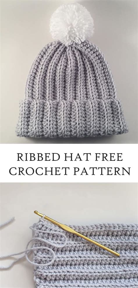 Crochet ribbed hat pattern for beginners – Artofit