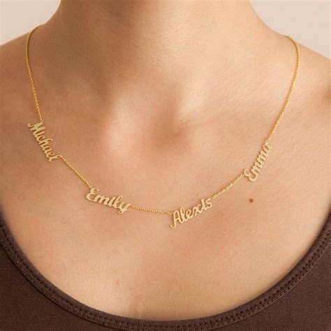 Custom Multiple Names Necklace Choker Necklaces Jewelry Stainless Steel ...