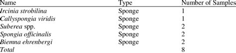 Sponge classification | Download Table