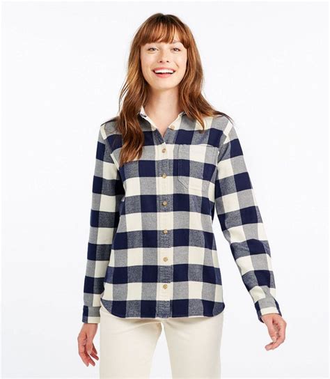 Women's L.L.Bean Organic Flannel Shirt, Plaid | Shirts & Button-Downs ...